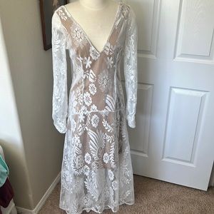 Boho White Backless Beach Dress Import
